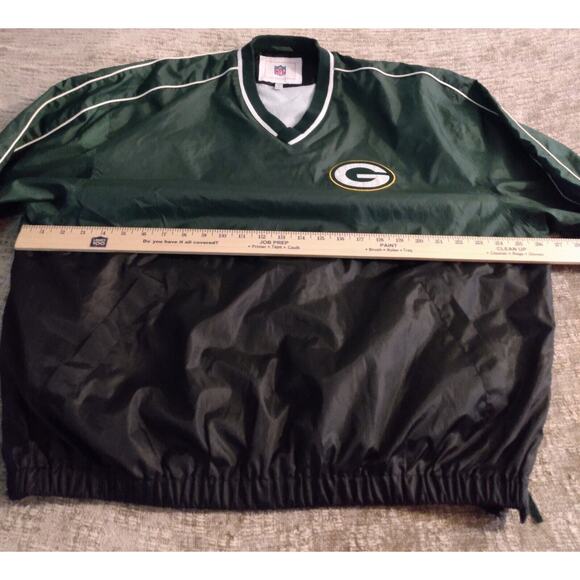 Green Bay Packers Windbreaker Men's Large NFL V-Neck Pullover Jacket Football - Picture 10 of 12